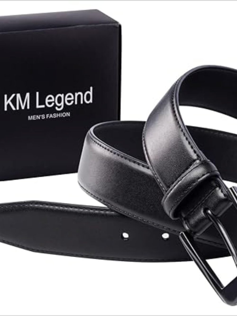 KM Legend Men Genuine Leather Dress Belt Work Business Casual Sz 34 NWT